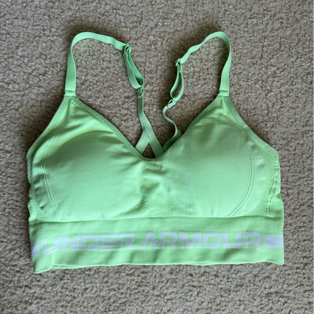 Under Armour Lime Green Light Support Compression Sports Bra Size L